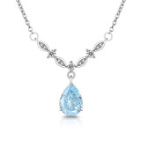 Caibao Ice Flower Cut Queen Water Drop Pendant with Sparkling High Carbon Diamond Pear Shaped Necklace
