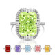 Caibao Ice Flower Cut Zircon Ring with Explosive Sparkling High Carbon Diamond Set