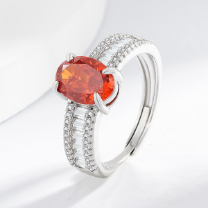 Sparkling Color Treasure Ice Flower Cut Pigeon Egg Ring Women's High Carbon Diamond Ring