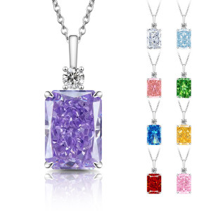 Perfume bottle pendant explodes, high carbon diamond, ice cut necklace, female