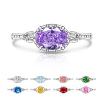 Selling Pigeon Egg Colored Treasure Ice Flower Cutting Rings, Sparkling Transparent High Carbon Diamond Hand Accessories