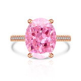 Sparkling Pigeon Egg Papalacha Ring with Luxurious Inlaid High Carbon Diamond Ice Flower Cutting Ring for Women