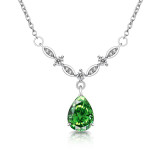 Caibao Ice Flower Cut Queen Water Drop Pendant with Sparkling High Carbon Diamond Pear Shaped Necklace