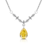 Caibao Ice Flower Cut Queen Water Drop Pendant with Sparkling High Carbon Diamond Pear Shaped Necklace