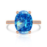 Sparkling Pigeon Egg Papalacha Ring with Luxurious Inlaid High Carbon Diamond Ice Flower Cutting Ring for Women