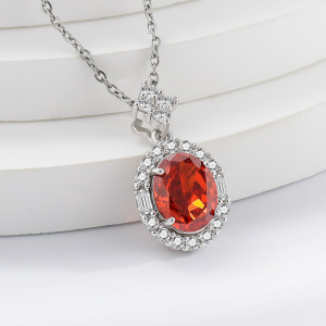 Sparkling Color Treasure Ice Flower Cutting Necklace Papalacha High Carbon Diamond Jewelry