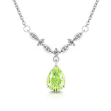 Caibao Ice Flower Cut Queen Water Drop Pendant with Sparkling High Carbon Diamond Pear Shaped Necklace