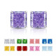 Sparkling high carbon diamond square earrings, high-end color diamond earrings, women's ice flower cut earrings