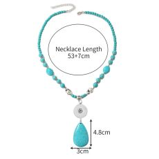 20mm snap button jewelty Vintage turquoise necklace Bohemian ethnic style necklace for women