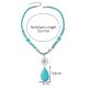 20mm snap button jewelty Vintage turquoise necklace Bohemian ethnic style necklace for women