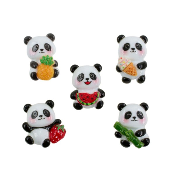 Cartoon Panda Series Handmade  20mm snap button Resin DIY Jewelry
