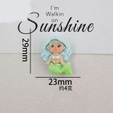 Cartoon Cute Mermaid Handmade Material  20mm snap button Resin DIY Jewelry