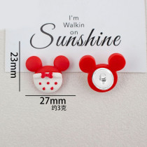 Cute cartoon Mickey Christmas series  20mm snap button Resin DIY Jewelry