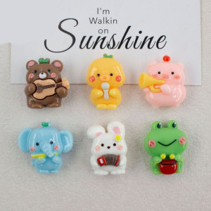 animal collection, music party,  20mm snap button Resin DIY Jewelry