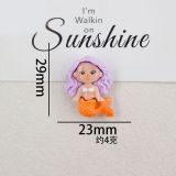 Cartoon Cute Mermaid Handmade Material  20mm snap button Resin DIY Jewelry