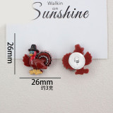 Cartoon Rabbit Chick Turkey Easter Egg Series 20mm snap button Resin DIY Jewelry