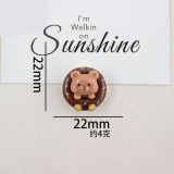 Cartoon small animal donuts handmade  20mm snap button Resin DIY Jewelry