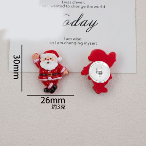 Santa Claus Handmade  20mm snap button Resin DIY Jewelry
