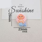 Cartoon Cute Mermaid Handmade Material  20mm snap button Resin DIY Jewelry