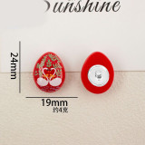 Cartoon Rabbit Chick Turkey Easter Egg Series 20mm snap button Resin DIY Jewelry