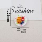 Nunu Biscuits, Fruit Plates, Dollhouse Food Toys, Handmade  20mm snap button Resin DIY Jewelry