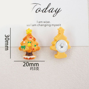Christmas Cartoon Biscuit Series  20mm snap button Resin DIY Jewelry