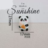 Cartoon Panda Series Handmade  20mm snap button Resin DIY Jewelry