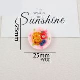 Nunu Biscuits, Fruit Plates, Dollhouse Food Toys, Handmade  20mm snap button Resin DIY Jewelry