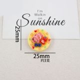 Nunu Biscuits, Fruit Plates, Dollhouse Food Toys, Handmade  20mm snap button Resin DIY Jewelry