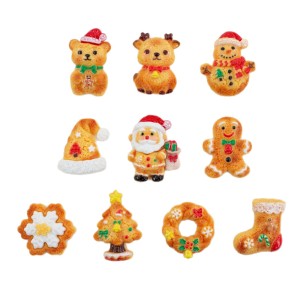 Christmas Cartoon Biscuit Series  20mm snap button Resin DIY Jewelry
