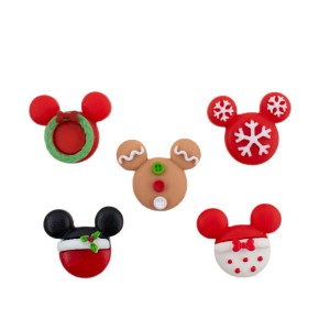 Cute cartoon Mickey Christmas series  20mm snap button Resin DIY Jewelry