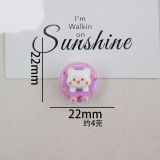 Cartoon small animal donuts handmade  20mm snap button Resin DIY Jewelry