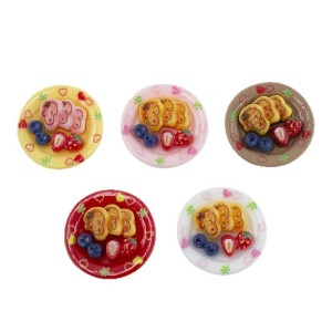 Nunu Biscuits, Fruit Plates, Dollhouse Food Toys, Handmade  20mm snap button Resin DIY Jewelry