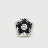 Flower Pearl  Rhinestone vintage Square crystal Metal 20MM Snap buttons