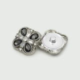 Flower Pearl  Rhinestone vintage Square crystal Metal 20MM Snap buttons