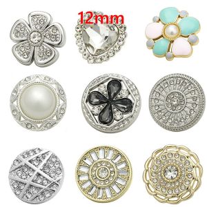Metal 12MM Snap buttons  fit 12mm snap jewelry Flower Pearl LOVE  rhinestone