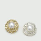 Flower Pearl  Rhinestone vintage Square crystal Metal 20MM Snap buttons