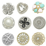 Flower Pearl Bear LOVE  rhinestone Metal 20MM Snap buttons