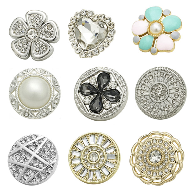 Flower Pearl Bear LOVE  rhinestone Metal 20MM Snap buttons
