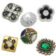 Flower Pearl  Rhinestone vintage Square crystal Metal 20MM Snap buttons