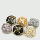 Flower Pearl  Rhinestone vintage Square crystal Metal 20MM Snap buttons