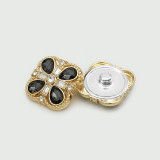 Flower Pearl  Rhinestone vintage Square crystal Metal 20MM Snap buttons