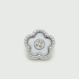 Flower Pearl  Rhinestone vintage Square crystal Metal 20MM Snap buttons