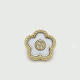 Flower Pearl  Rhinestone vintage Square crystal Metal 20MM Snap buttons
