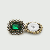 Flower Pearl  Rhinestone vintage Square crystal Metal 20MM Snap buttons