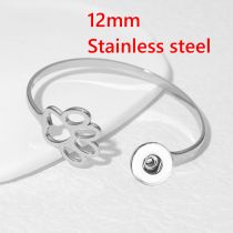 12MM Snap button bangle Stainless steel bracelet  cat claws  adjustable opening