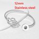 12MM Snap button bangle Stainless steel bracelet  cat claws  adjustable opening