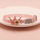 Pet collars, fairy pink lace bows, hanging beads, cat collars, bells, pet supplies