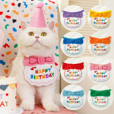 Pet Instagram style birthday bib scarf, dog cat hat wholesale