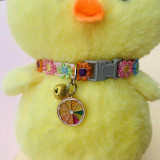 Pet necklace with colorful lace flowers, cat collar, puppy accessory, neck ring, bell collar, cat collar